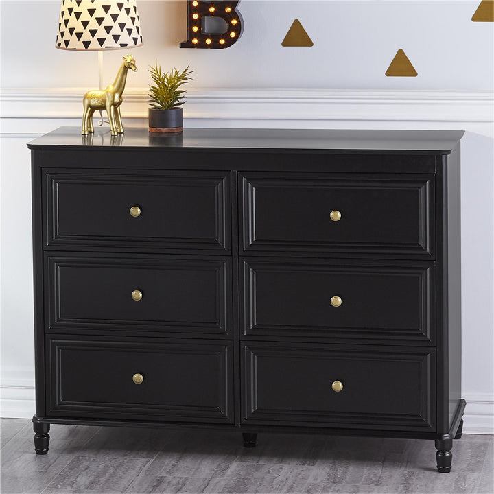 Bedroom furniture with painted finish and wood feet -  Black