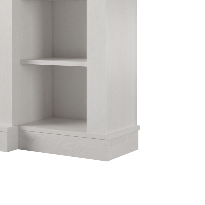 Best Modern Electric Fireplace Mantel with Bookshelves -  Ivory Oak