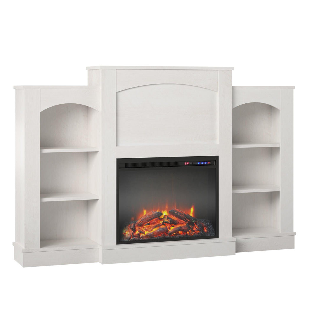 Stylish Modern Hawke's Bay Electric Fireplace Mantel -  Ivory Oak