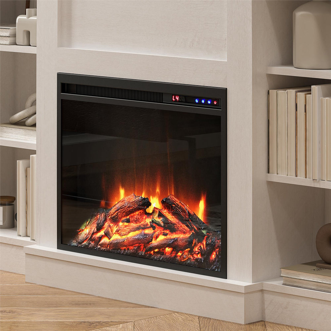 Modern Hawke's Bay Design Electric Fireplace Mantel -  Ivory Oak
