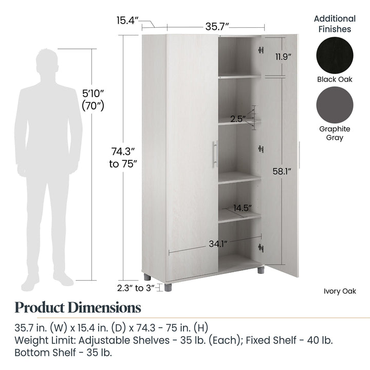 Maximize space with 36 inch utility cabinet -  Graphite Grey