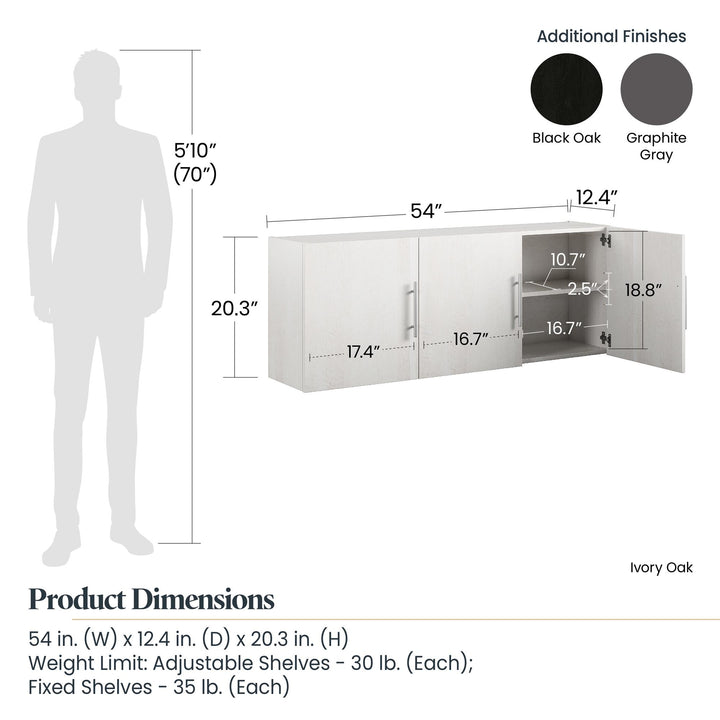 Elegant 54-inch Camberly wall unit -  Graphite Grey