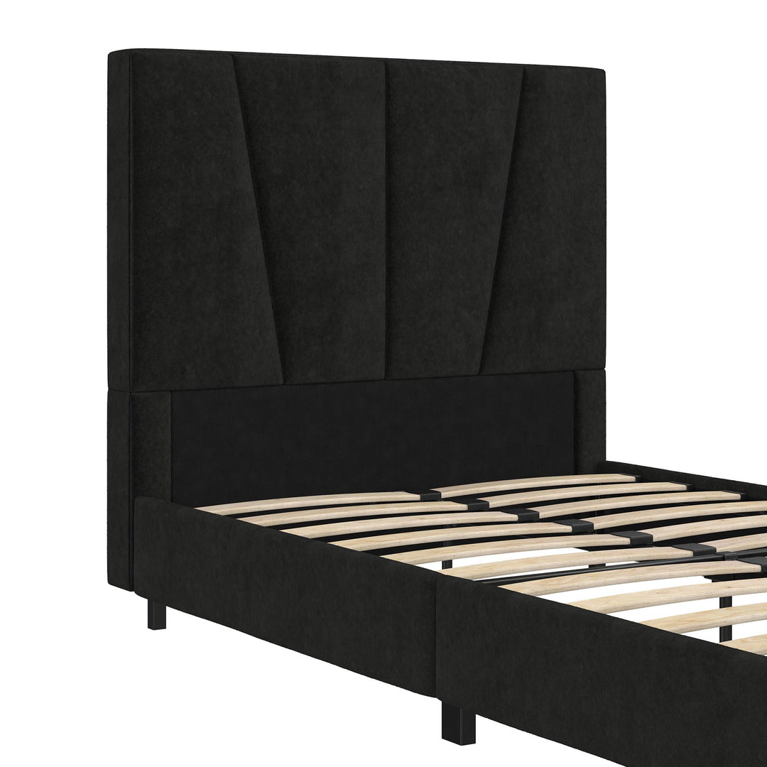upholstered bed frame - Black - Twin Size