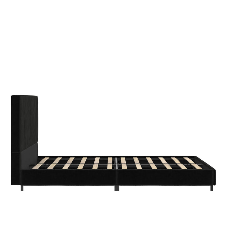 tufted upholstered bed - Black - Queen Size