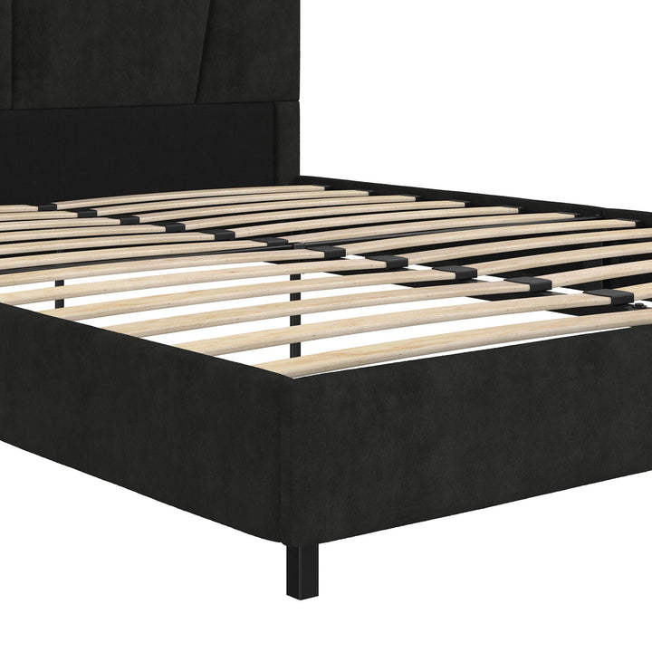 platform bed with headboard - Black - Full Size