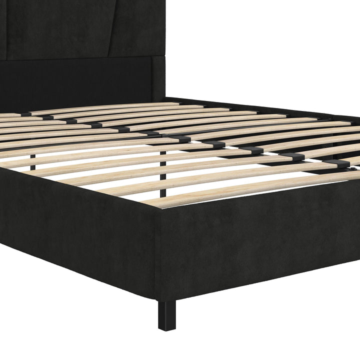 fabric studded headboard - Black - Queen Size