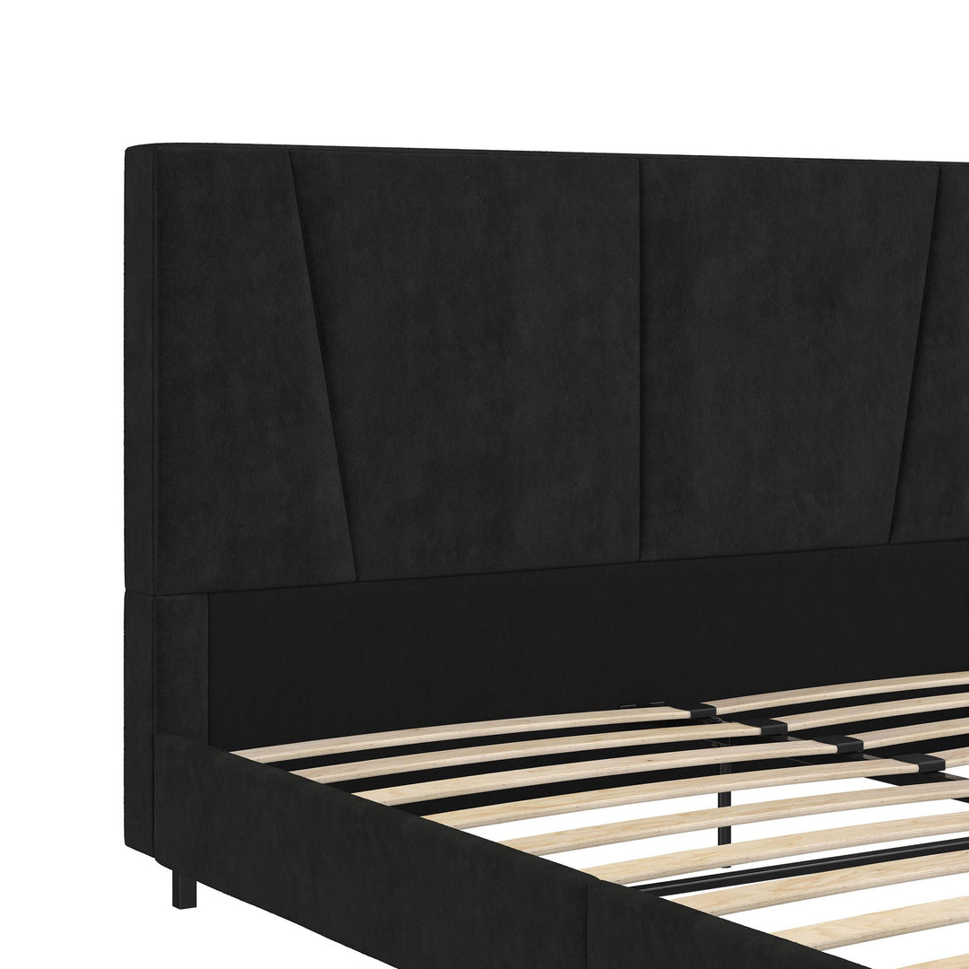 upholstered bed frame - Black - Queen Size