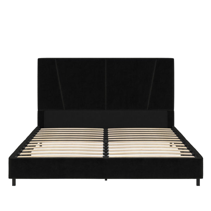 bed with tufted headboard - Black - Queen Size