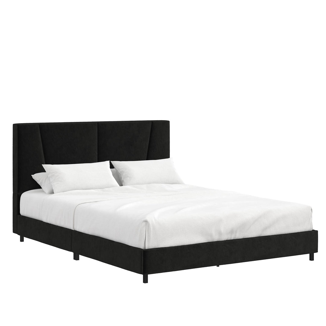velvet tufted headboard - Black - Queen Size
