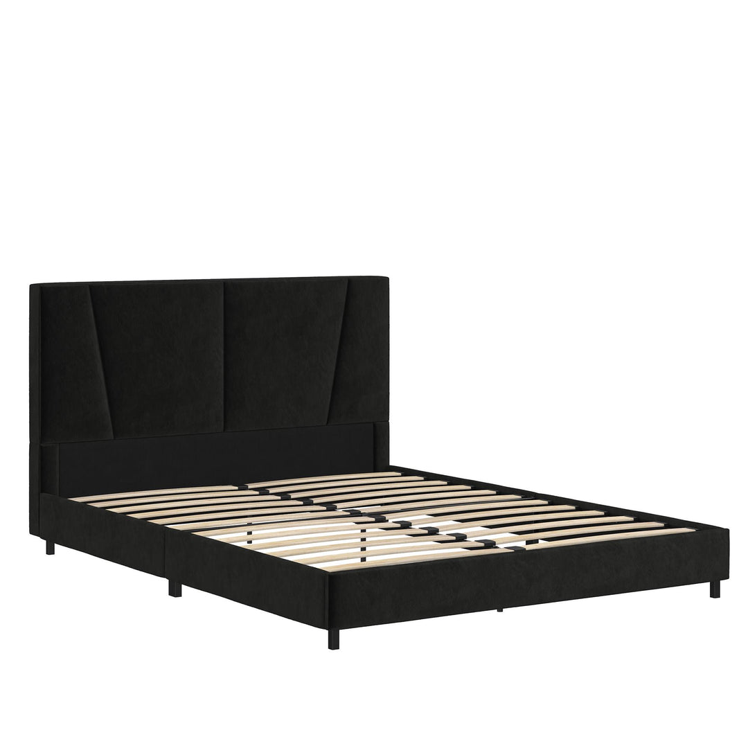 platform bed with headboard - Black - Queen Size