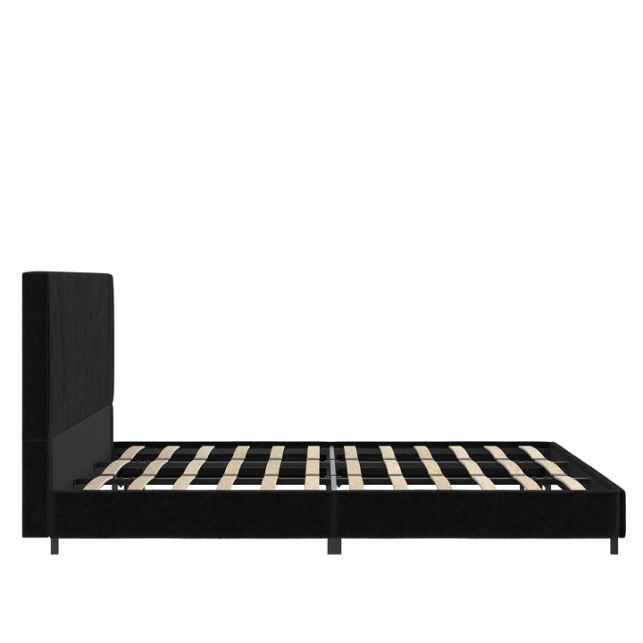 tufted upholstered bed - Black - King Size