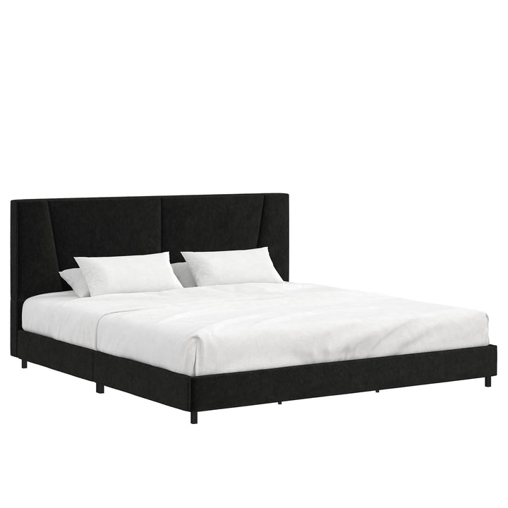 velvet tufted headboard - Black - King Size