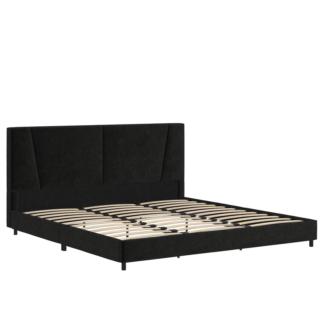 platform bed with headboard - Black - King Size