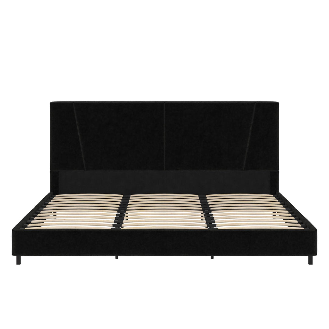 bed with tufted headboard - Black - King Size