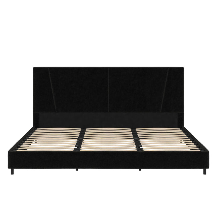 bed with tufted headboard - Black - King Size