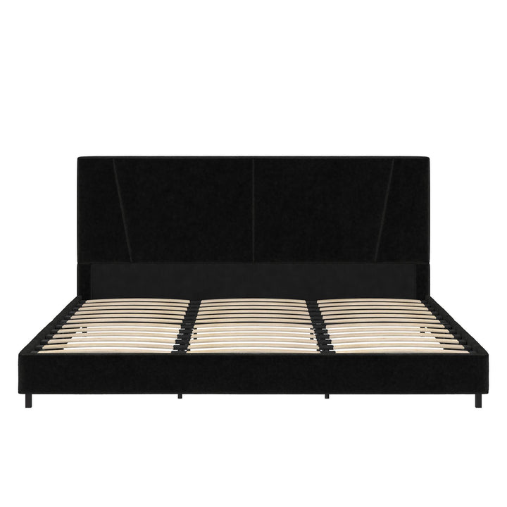 bed with tufted headboard - Black - King Size