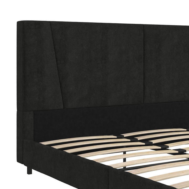 upholstered bed frame - Black - King Size
