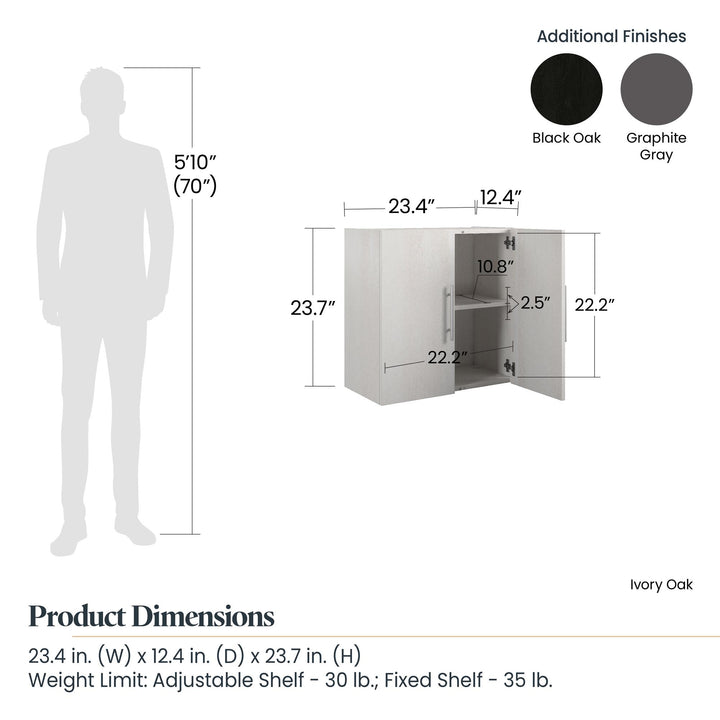 Durable and Easy to Clean Wall Cabinet -  Graphite Grey