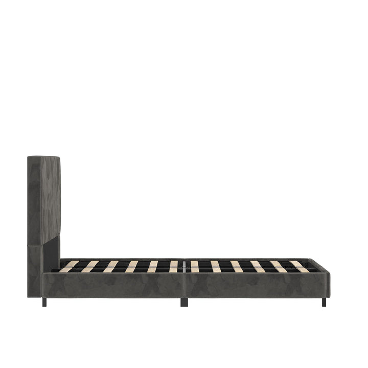 tufted upholstered bed - Gray - Twin Size