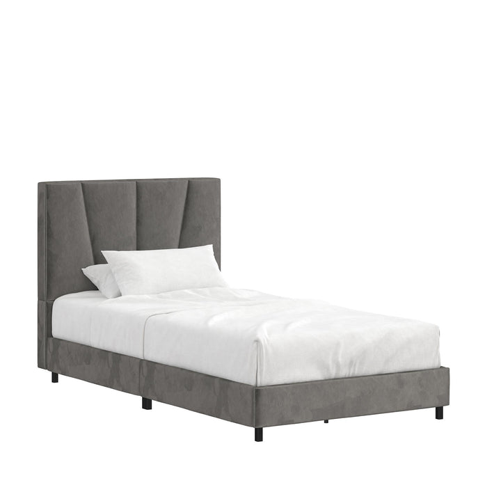 velvet tufted headboard - Gray - Twin Size