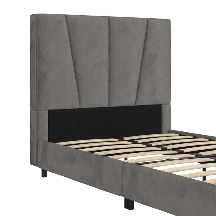 upholstered bed frame - Gray - Twin Size
