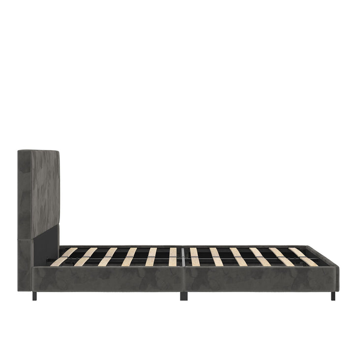 tufted upholstered bed - Gray - Full Size