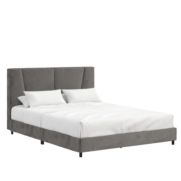velvet tufted headboard - Gray - Full Size
