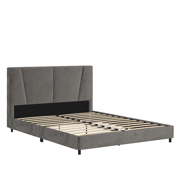 fabric studded headboard - Gray - Full Size