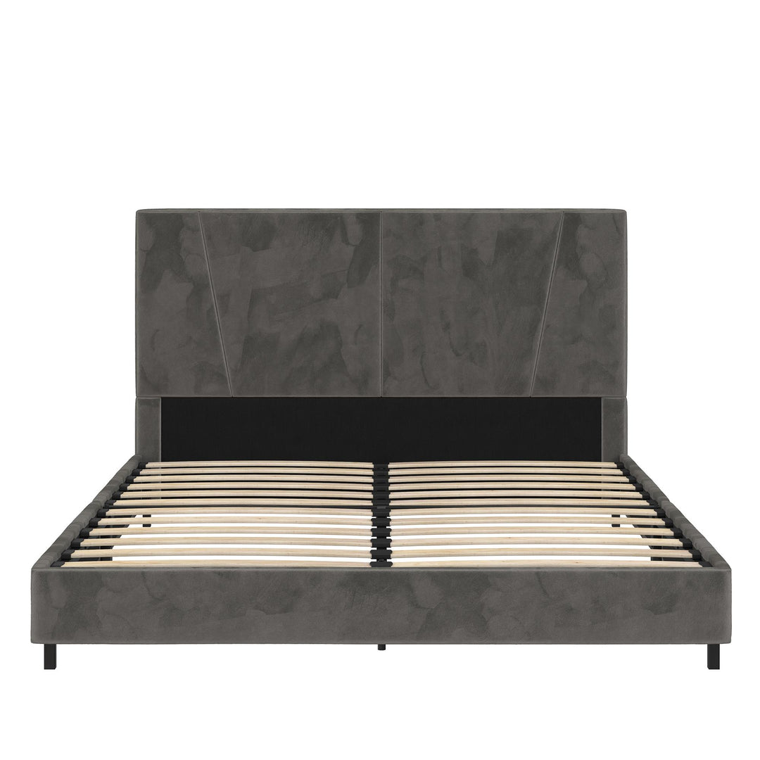 bed with tufted headboard - Gray - Full Size