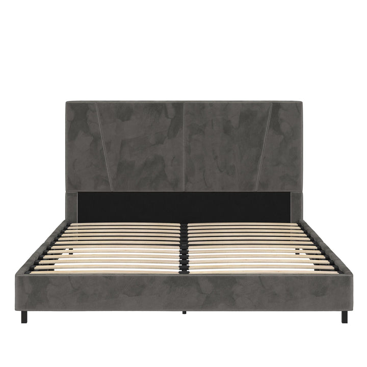 bed with tufted headboard - Gray - Full Size