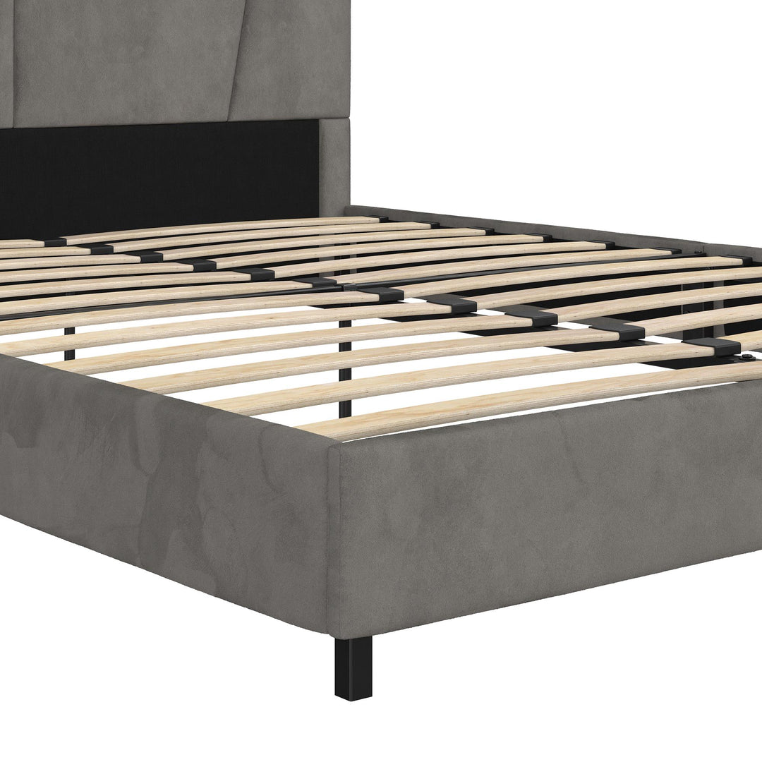 platform bed with headboard - Gray - Full Size