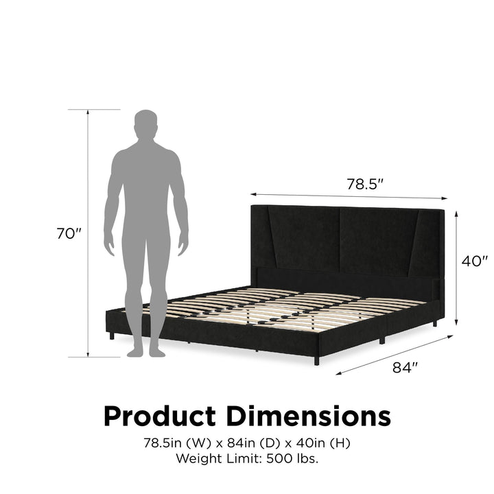 tufted headboard and frame - Black - King Size