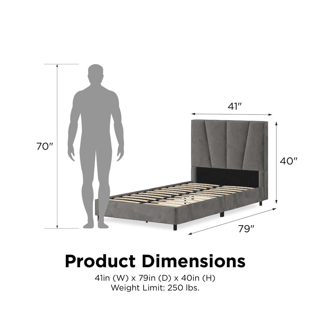 tufted headboard and frame - Gray - Twin Size