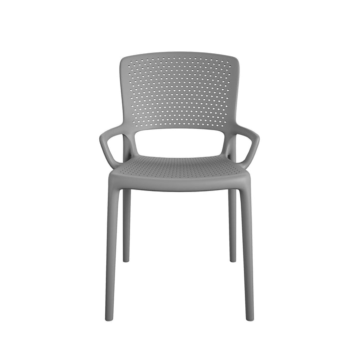 Outdoor/Indoor Stacking Resin Chair Set of 2 -  Fog Gray 