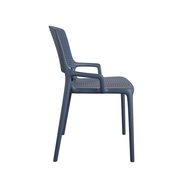 Outdoor/Indoor Stacking Chair with Arms -  Navy 