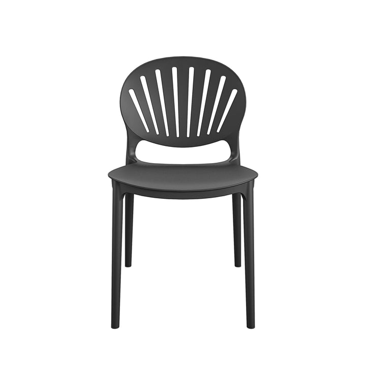 Shell back design chair -  Black 