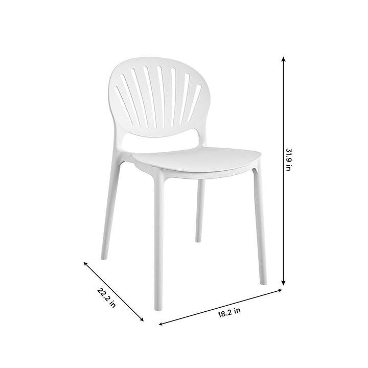 Resin chair for versatile use -  White 