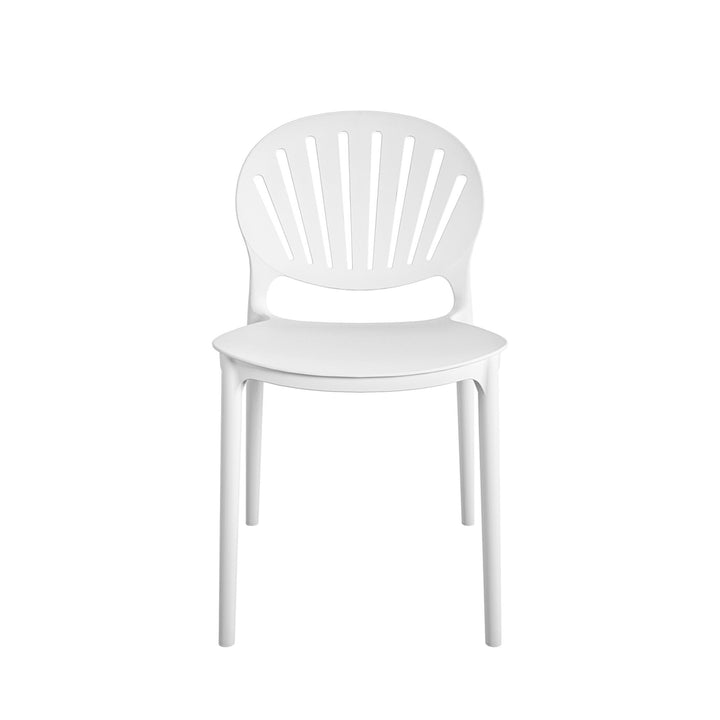 Set of 2 chairs with shell design -  White 