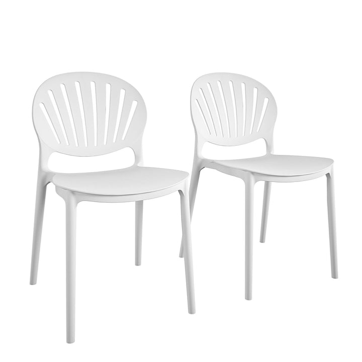 Indoor stacking chair set -  White 