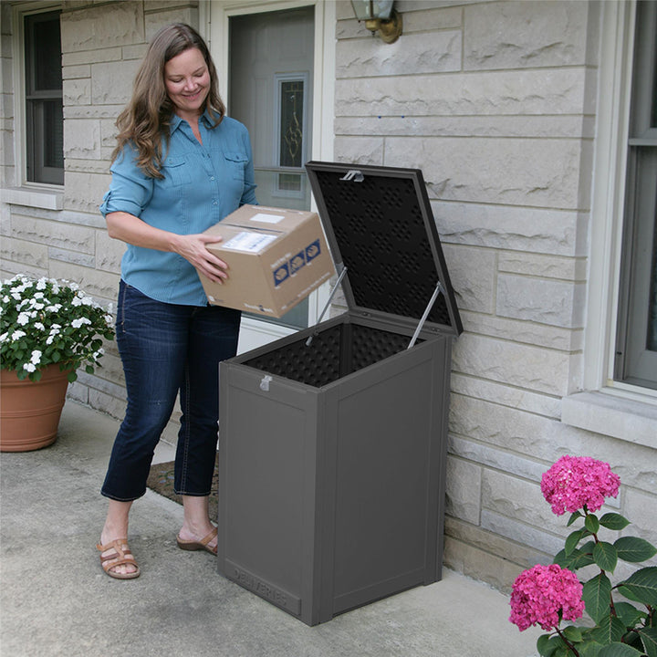 BoxGuard® Large Lockable Package Delivery and Storage Box 6.3 cubic feet - Black / grey