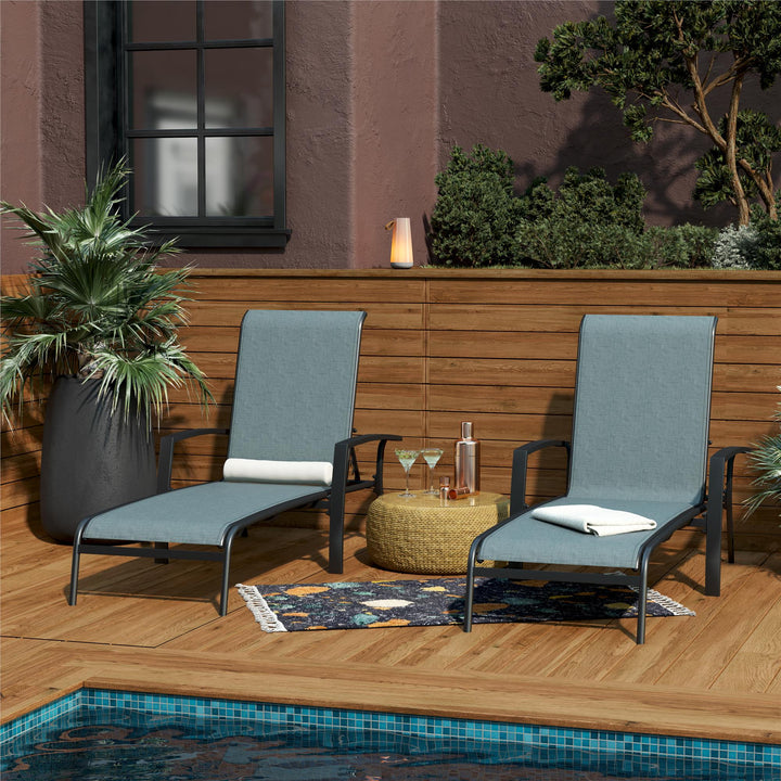 Outdoor adjustable chaise lounge -  Black 