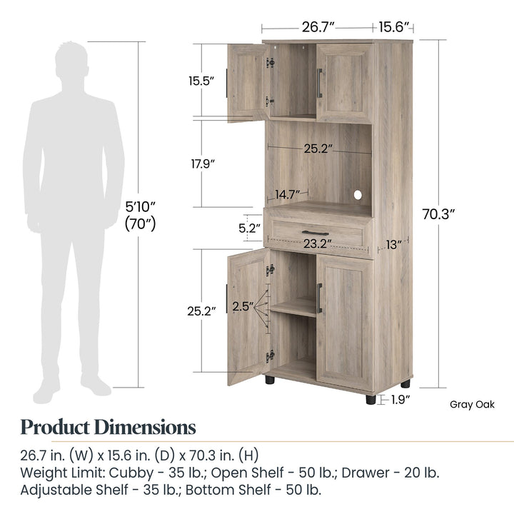 Rustic coffee bar cabinet - Gray Oak