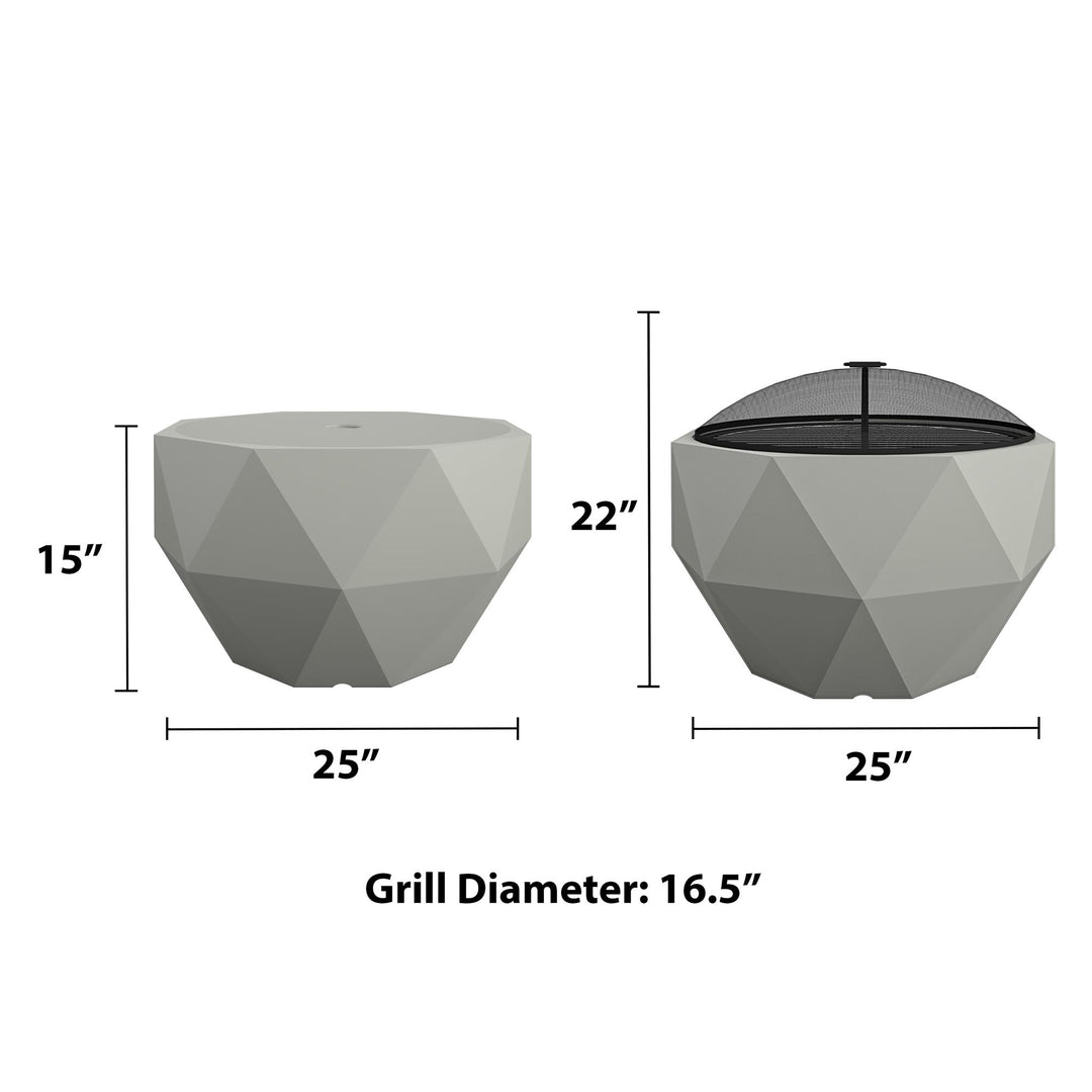 Geo design wood burning pit -  Gray