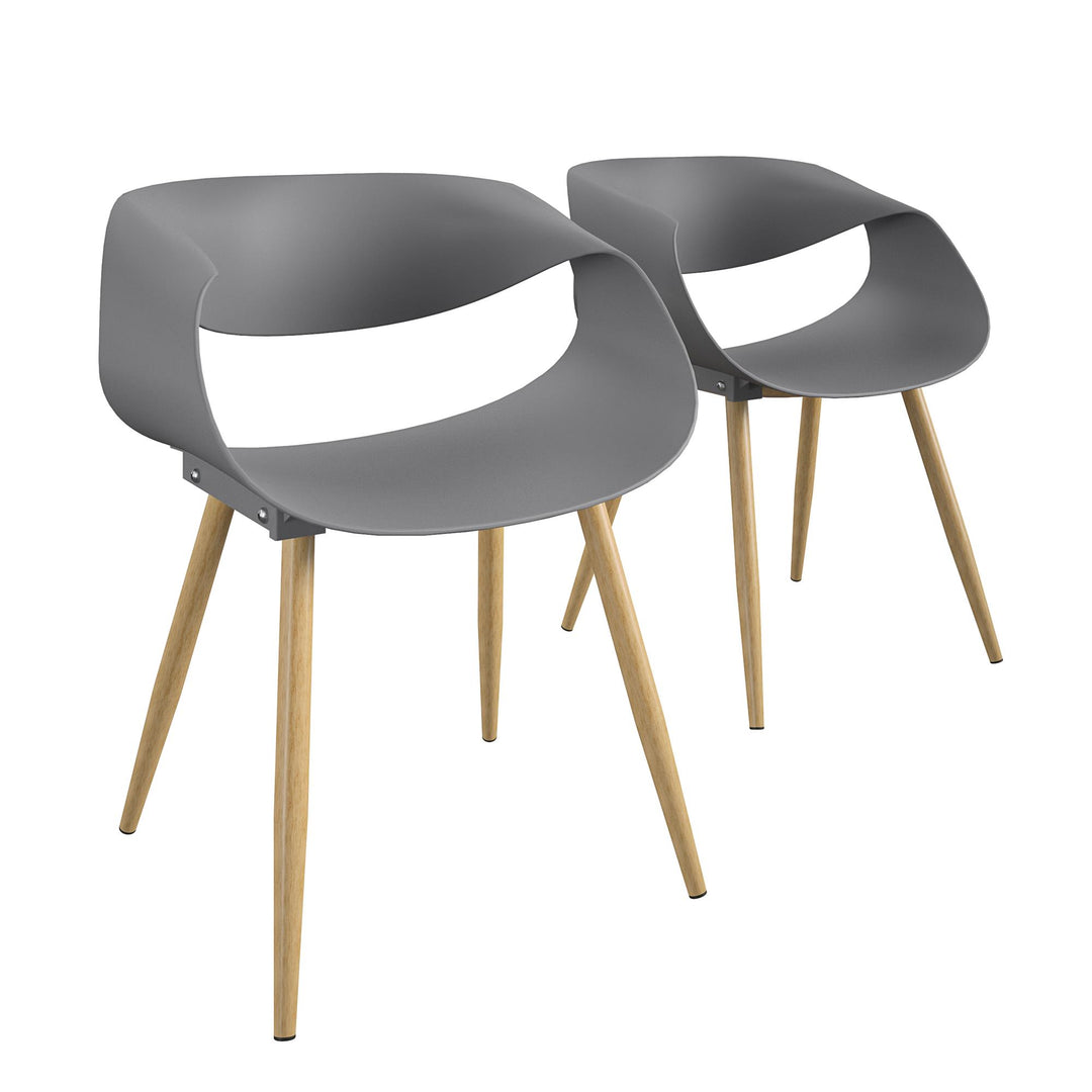 Outdoor/Indoor Resin Ribbon Chair, Set of 2  - Gray
