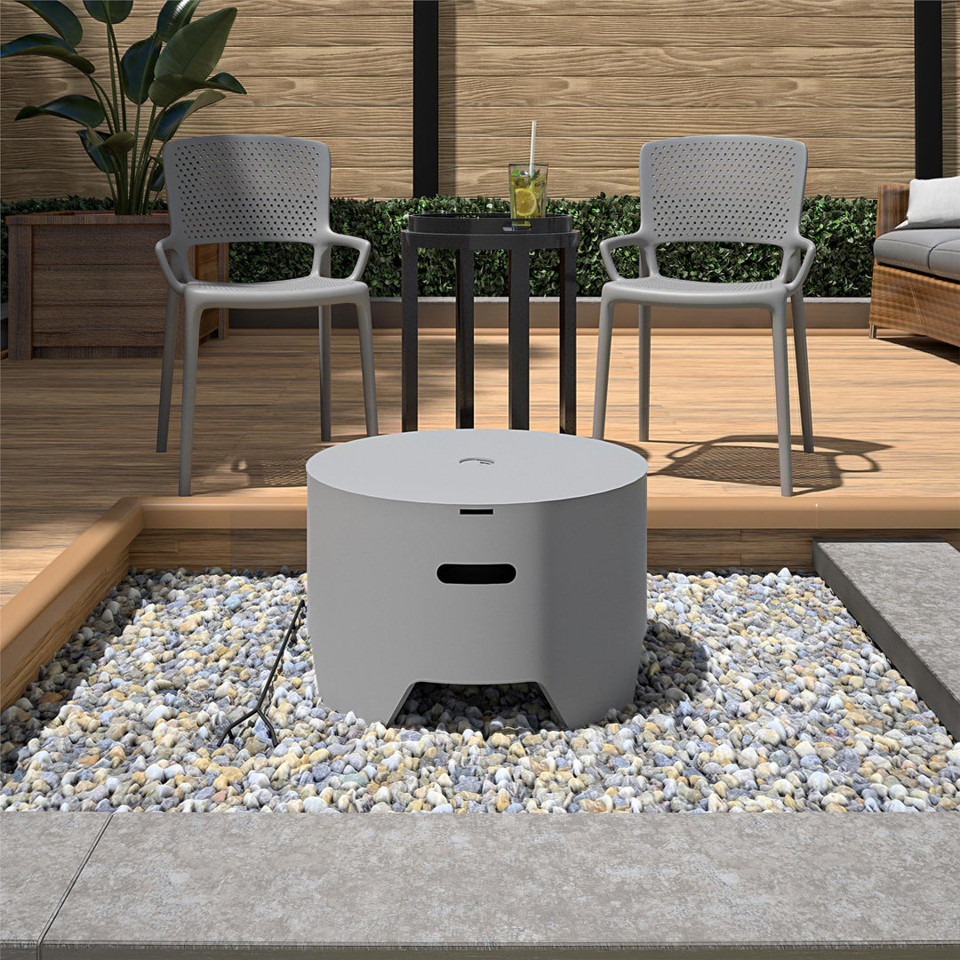 Outdoor wood burning fire pit -  Gray