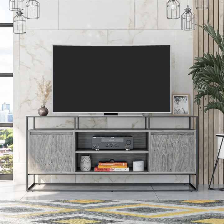 Camley modern media console -  Gray Oak