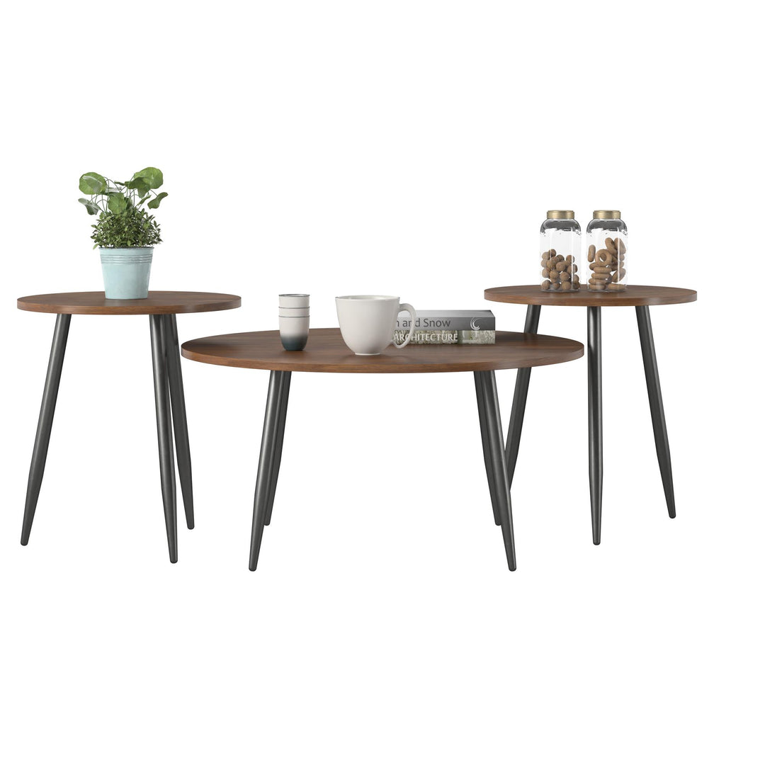 Morley 3 Piece Coffee Table and End Table Set  -  Walnut