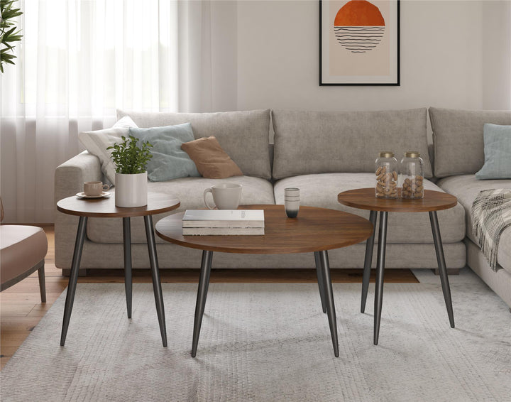 Morley 3 piece table set -  Walnut