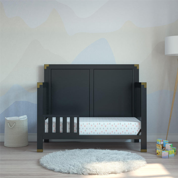 Miles Toddler Wooden Guardrail for Cribs  -  Black