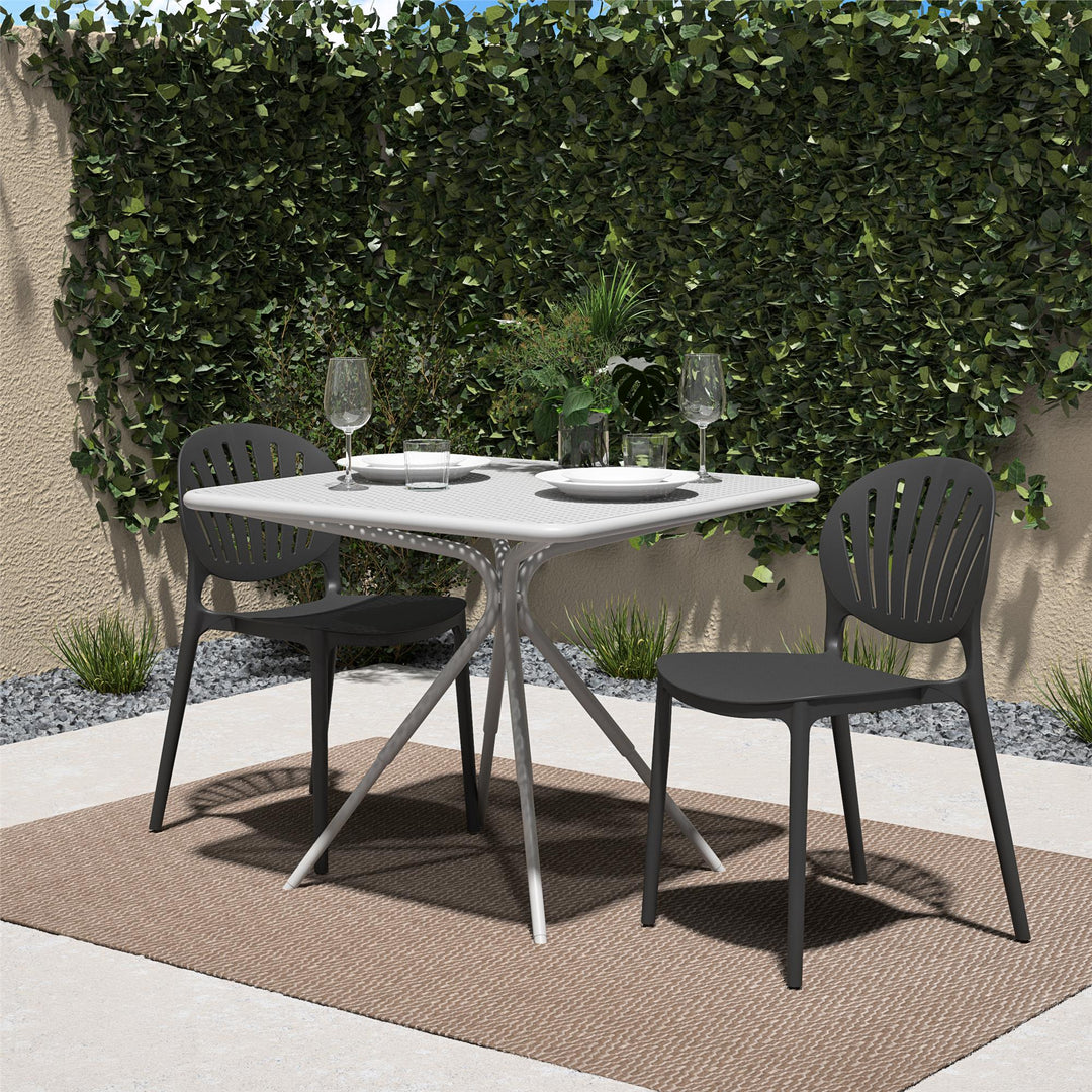 Outdoor stacking resin chair -  Black 